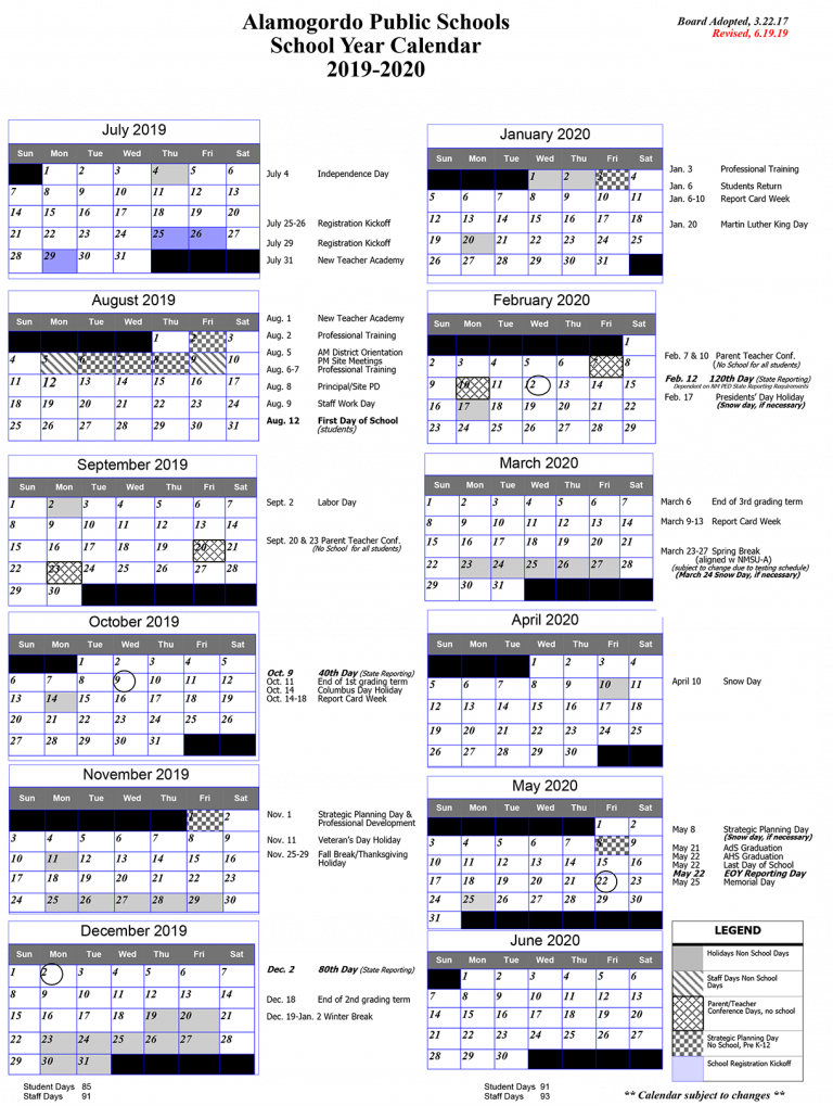 APS Calendar 94key